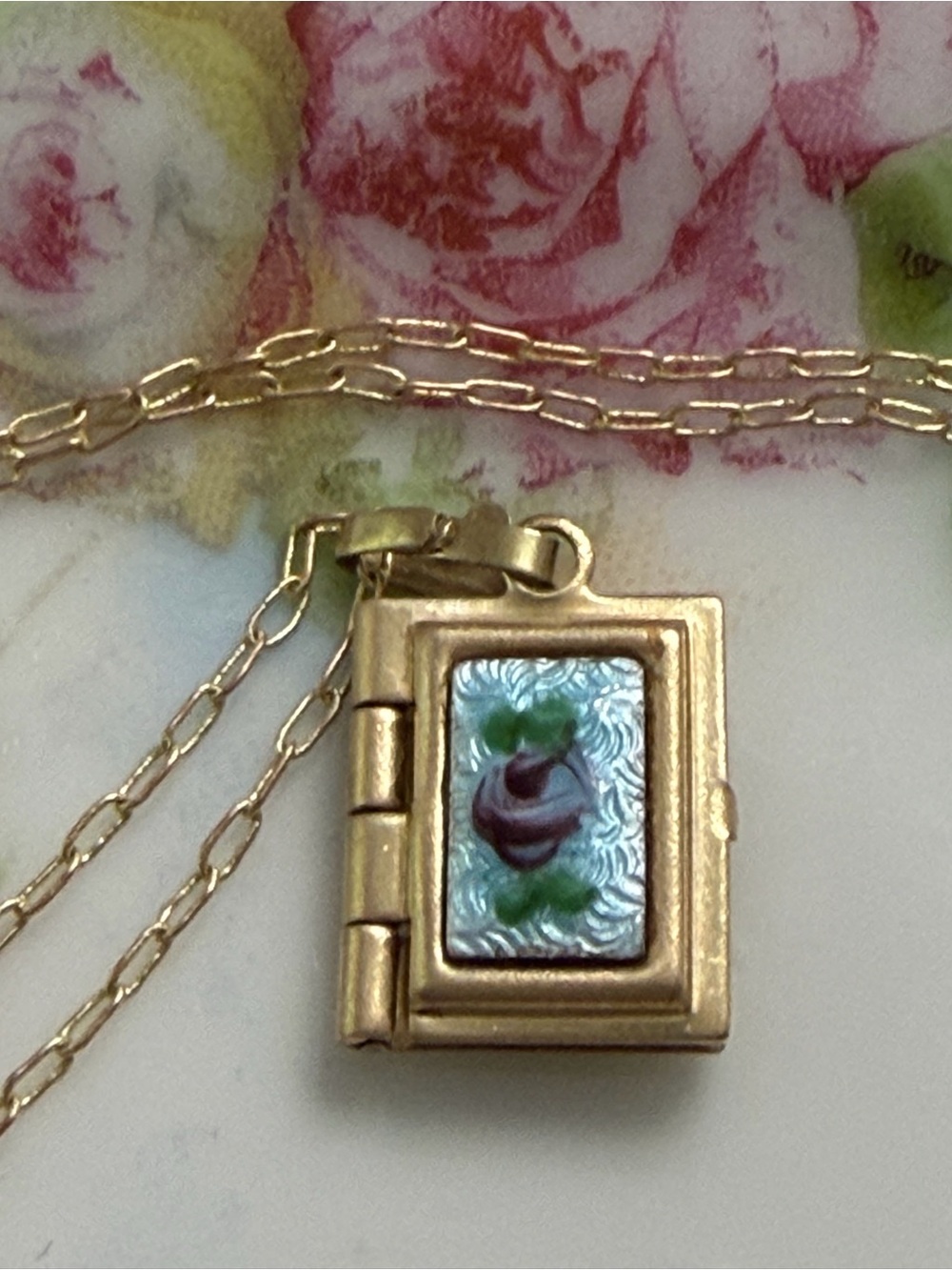 Delicate New Old Vintage Guilloche Locket